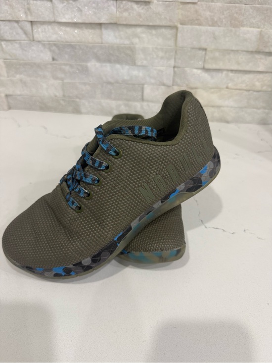 NOBULL Shoes - NOBULL Women’s Olive Green Trainers with Blue Camo Accents